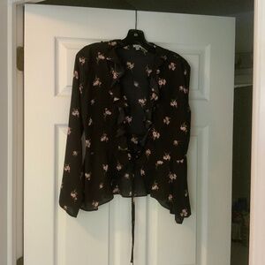 Black flowered blouse